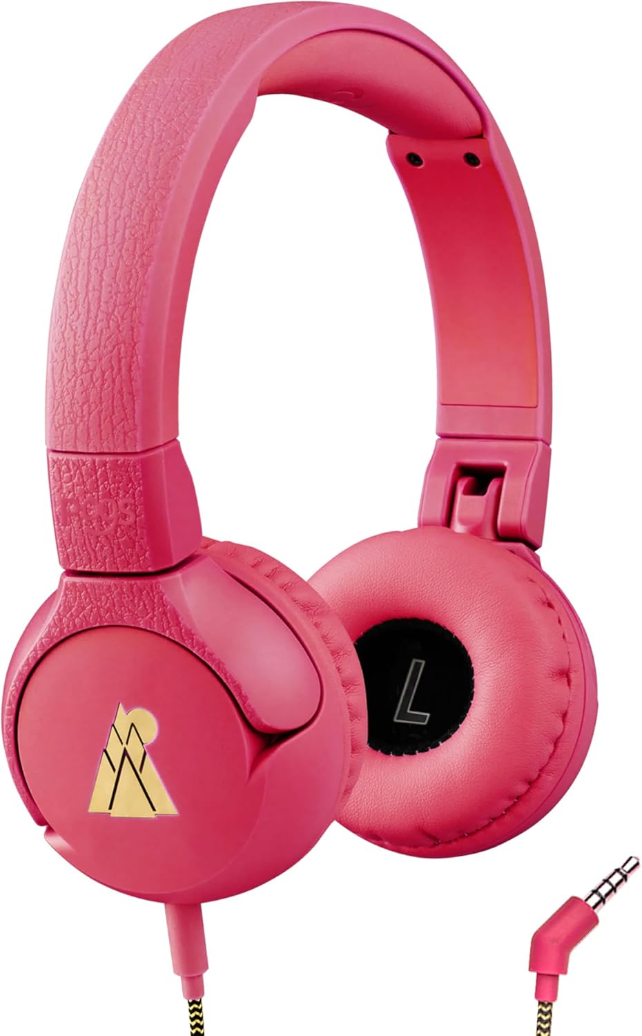 POGS Kids Wired Headphones | The Elephant 2 | Adjustable, Durable Headphones for Kids 3+ | Limited to 85 dB, Microphone | On-Ear | Music-Sharing Function Safe 3.5mm Audio Cable (3.2ft) (rPink)