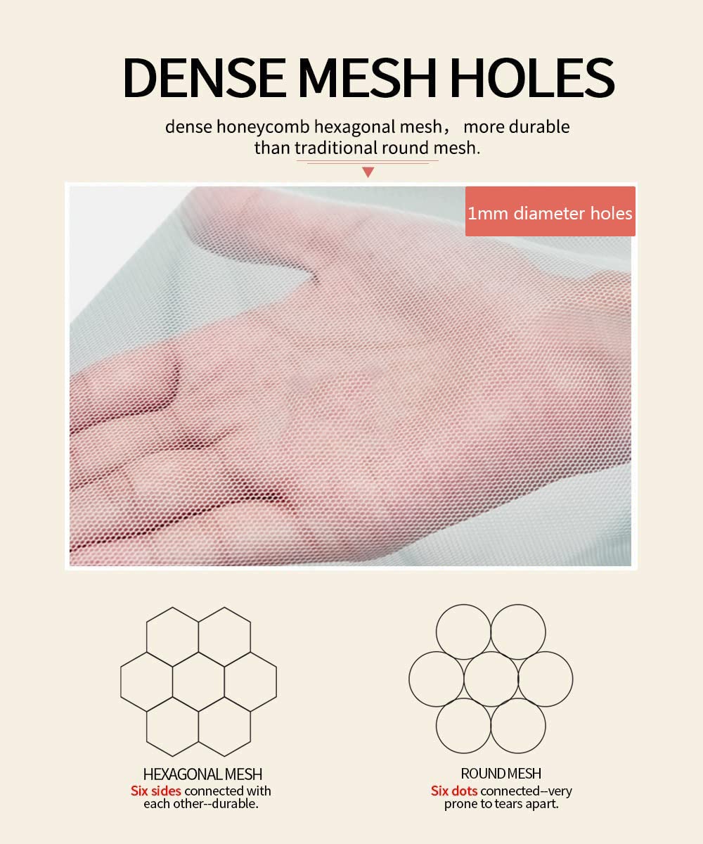 Mosquito Net for Stroller - Protective 2Packs Perfect Bug Net for Strollers, Bassinets, Cradles, Playards,Pack N Plays and Portable Mini Crib (White+Grey)