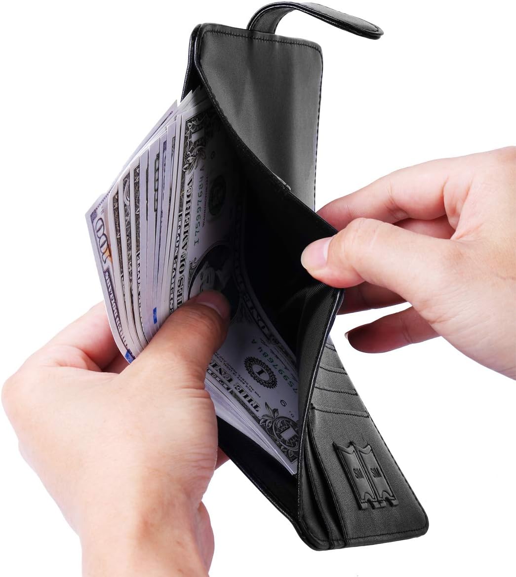 Passport Holder Cover Wallet RFID Blocking Leather Card Case Travel Accessories for Women Men (#Black)