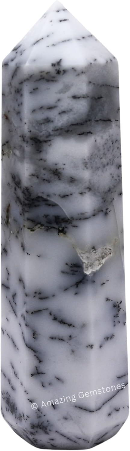 Large Dendrite Opal Crystal Towers ~ Natural Healing Crystal Point Obelisk for Reiki Healing and Crystal Grid (5.5" to 6" INCH)
