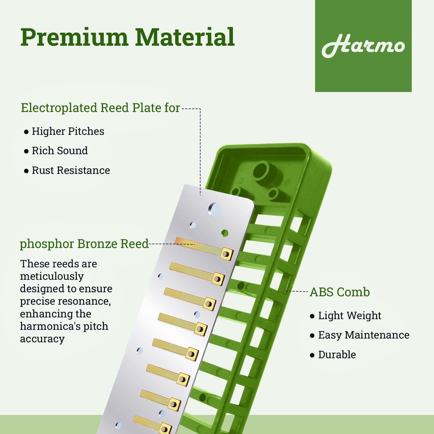 Polar Diatonic Melody Tuned Harmo Harmonica Key of LF - Special Tuning for Easy Melodies in Cross Harp, 2 Octaves Without Bends, Loud & Responsive with Smooth Edges - USA-Checked