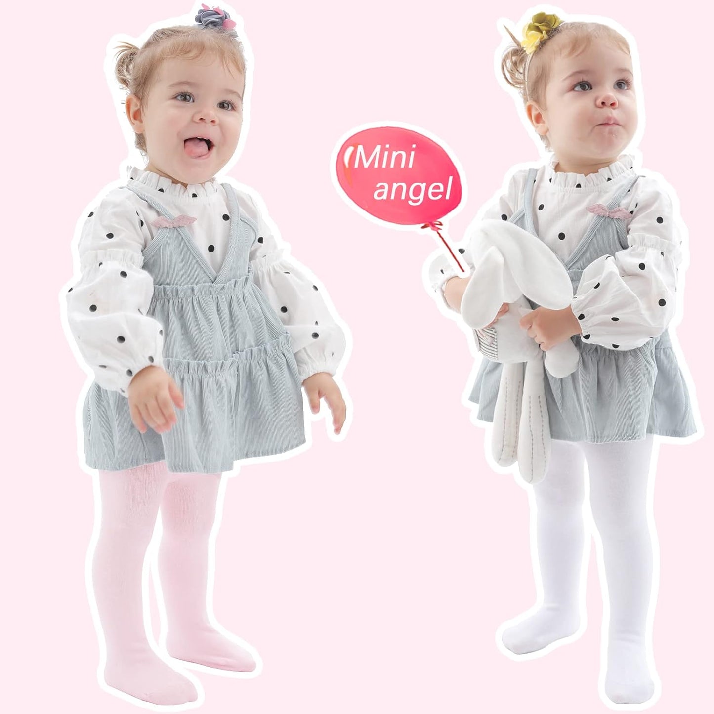 Mini angel Baby Tights Non Slip Baby Girl Tights Plain/Shoe-Look Leggings Seamless Pantyhose Warm Cotton Leggings Non-Skid