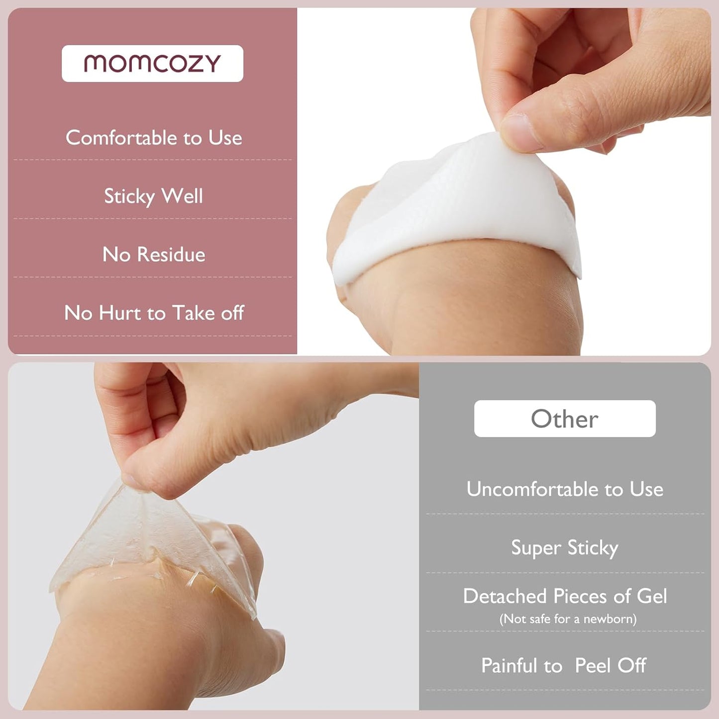 Momcozy Hydrogel Nipple Pads with Soothing Lanolin, Soothies Gel Nursing Pads Provide Instant Cooling Relief, Breastfeeding Essentials, 6 PCS