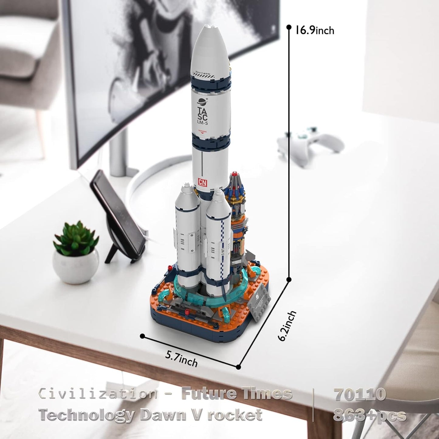 JMBricklayer Space Rocket Building Sets for Boys 8-14 Adults 70110, Spaceship Exploration Space Toys, Space Shuttle Rocket Ship Collectible Display Model Set, Gifts for Adults Boys Girls Age 8+