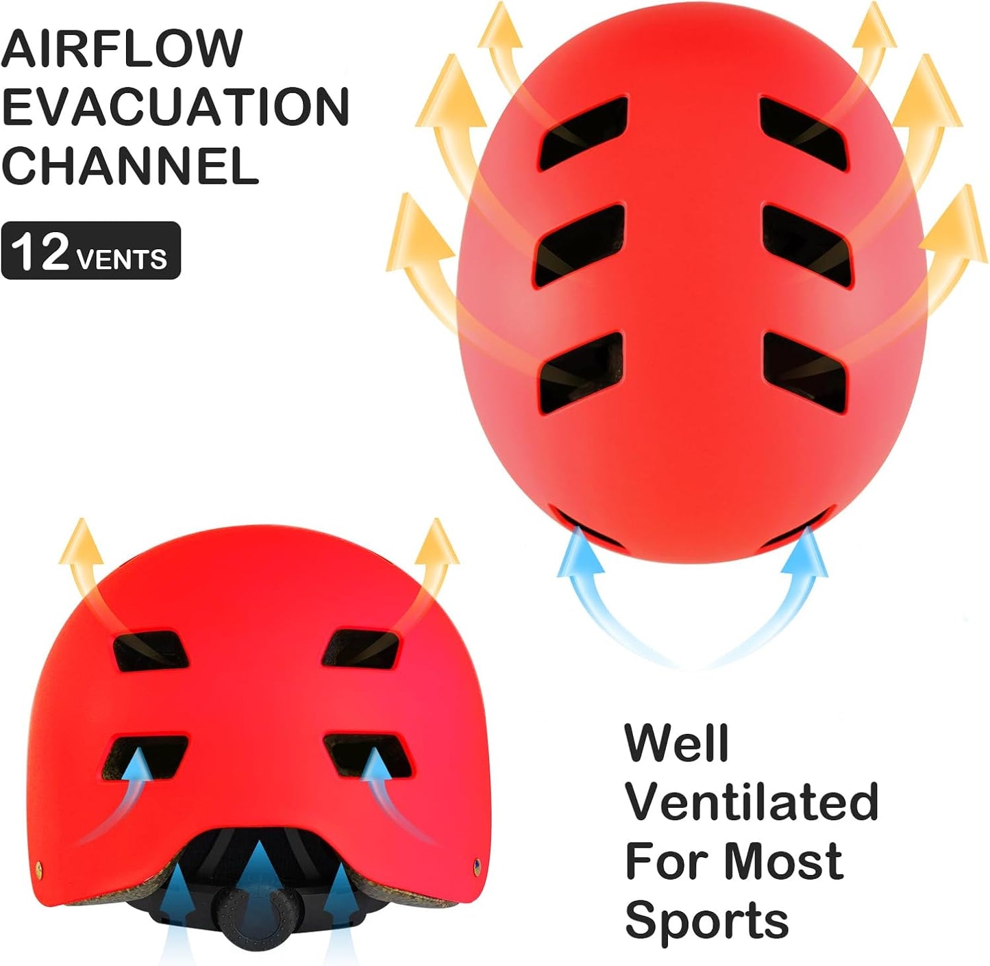 Adjustable Kids Bike Helmet with Knee Pads Elbow Pads Wrist Guards for Age 3-5-8-14+ Youth/Teens,Ventilation Multi-Sport Scooter Roller Skate Rollerblading Skateboarding Climbing Cycling