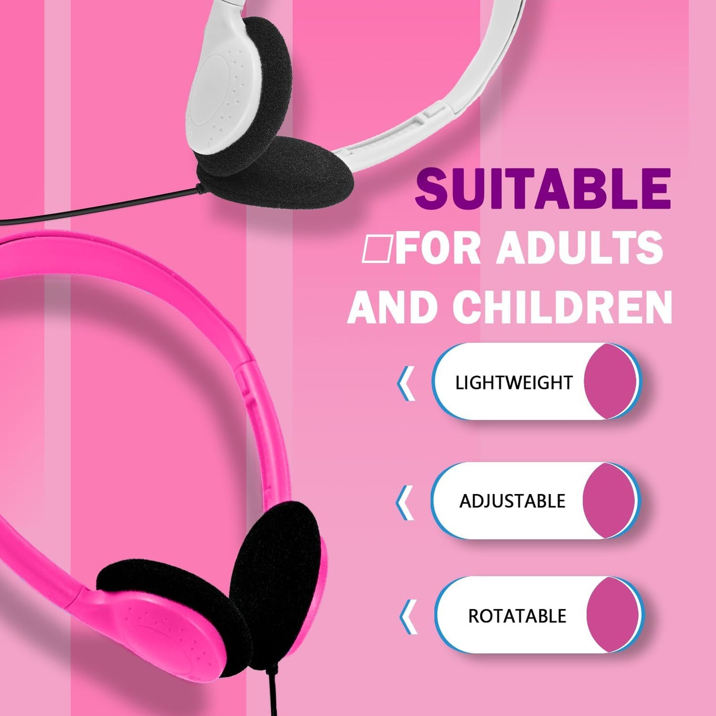 Kids Headphones Bulk 100 Pack for School Classroom Students Children Toddler Boys Girls Teen Adults