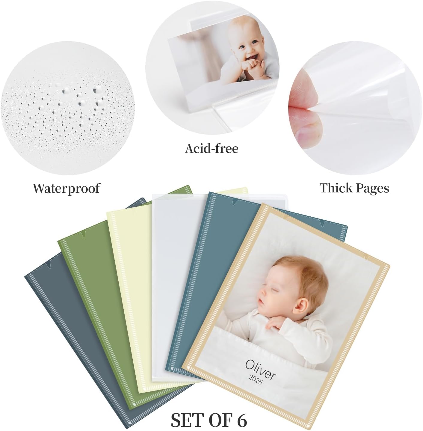 Vienrose Photo Album Bulk Set – Small Photo Album for 4x6 Pictures, 26 Pockets Holds 52 Photos, Postcard Album with Customizable Covers, Morandi Colors (Set of 6)