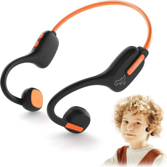 LOBKIN Kids Headphones Open Ear,Bluetooth 5.3 Air Conduction Wireless Lightweight Kids Earbuds IPX5 Waterproof with Microphone for School,Home and Outdoor Activities Gifts for Boys Girls
