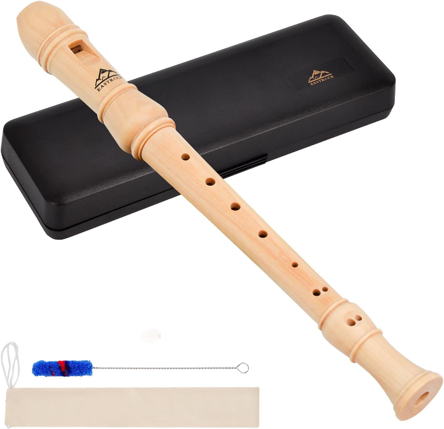 Eastrock Soprano Recorder German fingering C Key Beginners Recorder Instrument for Adults, 3 Piece Recorder With Hard Case（Maple Wood）