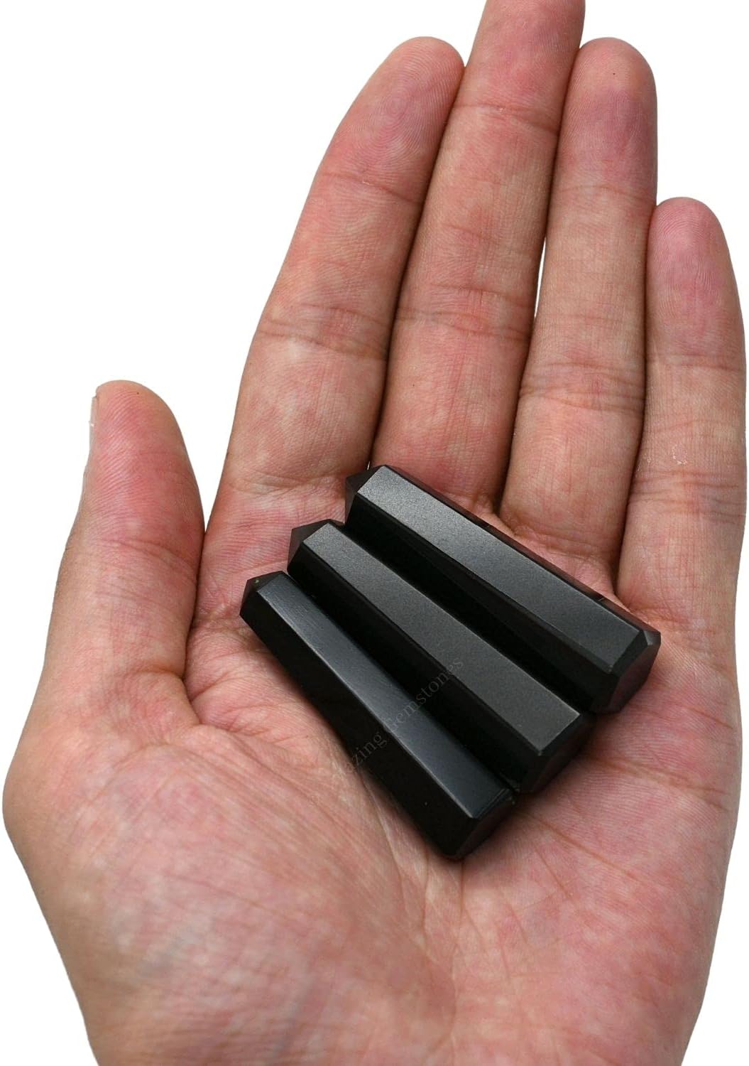 Amazing Gemstone Black Agate Crystal Towers, Natural Healing Crystal Point Obelisk for Reiki Healing and Crystal Grid (2" to 3" Inch)