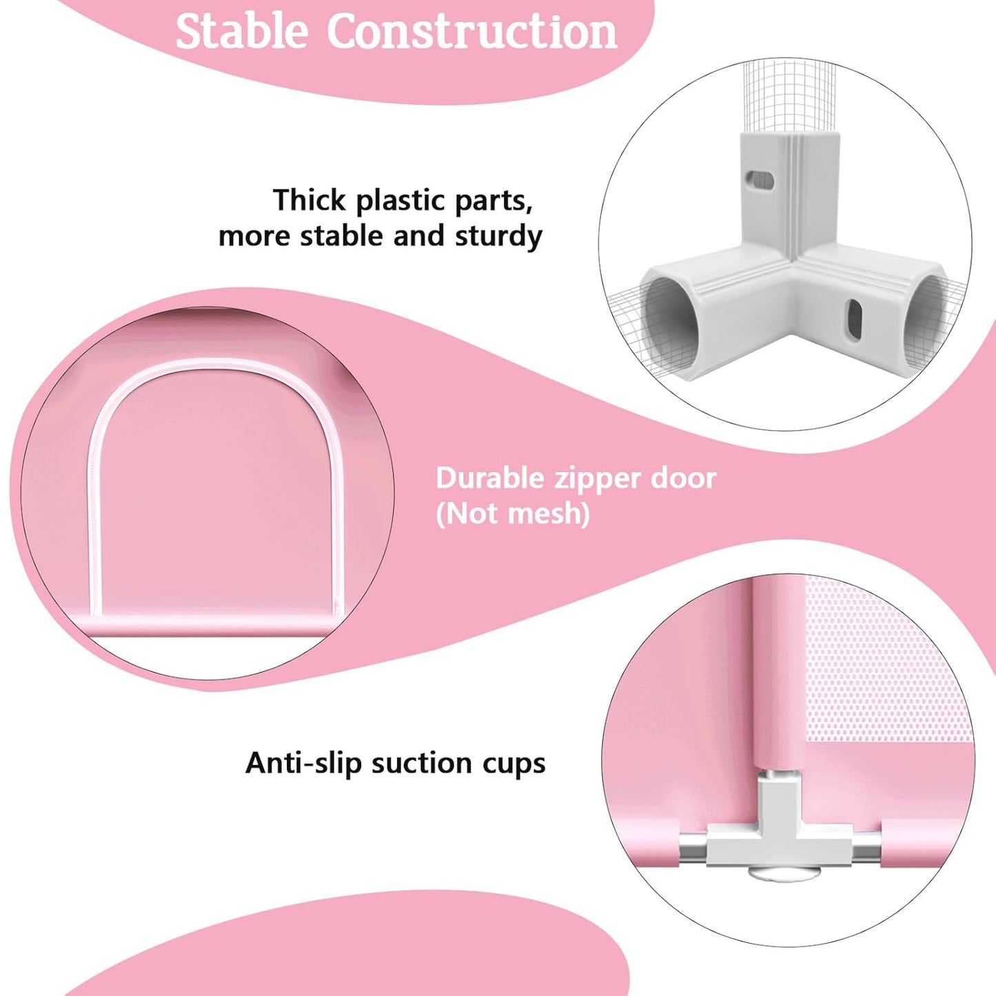 Pink Baby Playpen with Mat, 50x50 Inch Playpen with Mat Waterproof for Babies and Toddlers Play Pen for Girls Pink Playards Safety Gate Fence Active Center Indoor