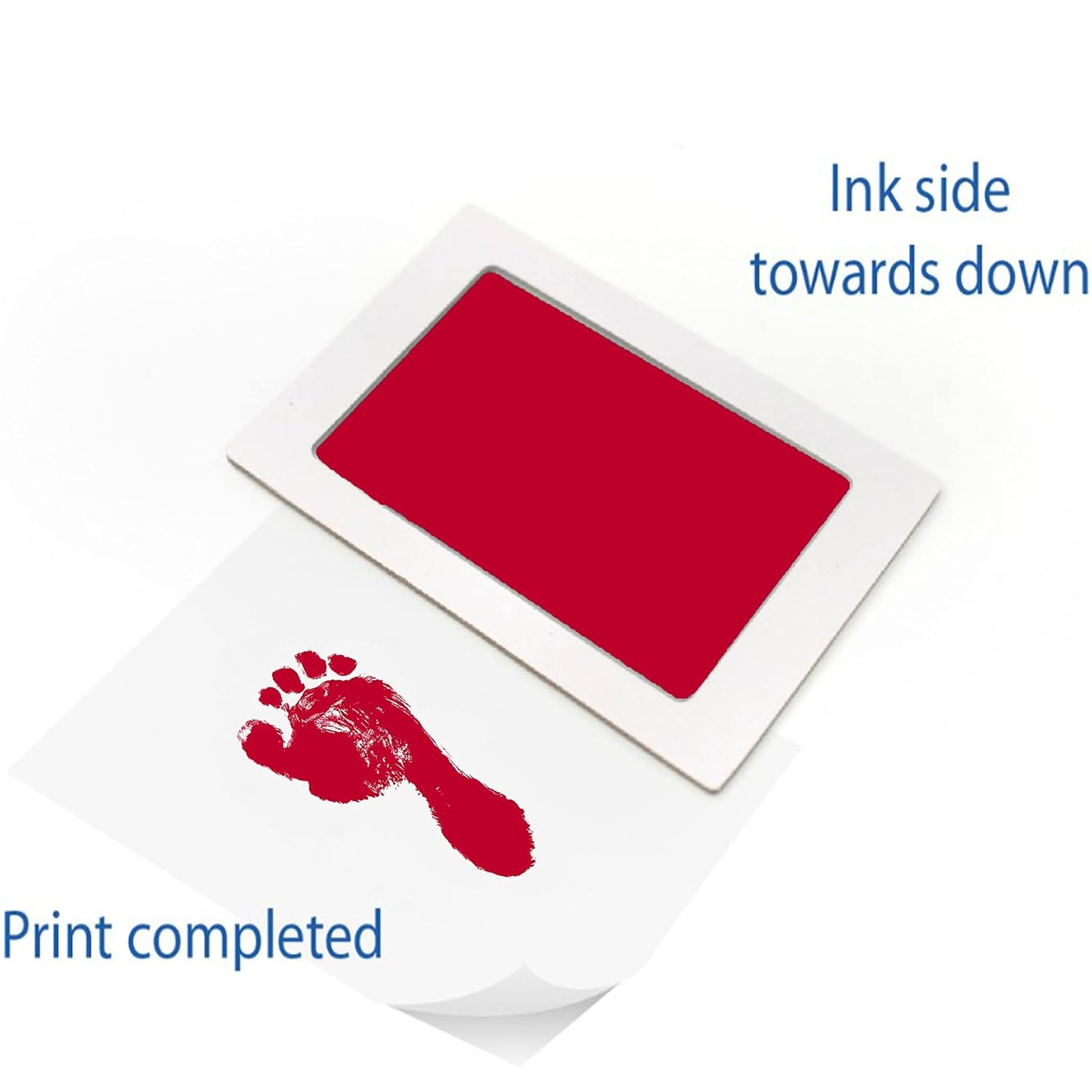 Large Clean Touch Ink Pad for Baby Handprints and Footprints – Inkless Infant Hand & Foot Stamp – Safe for Babies, Doesn’t Touch Skin – Perfect Family Memory or Gift, Red Print Kit by Tiny Gifts