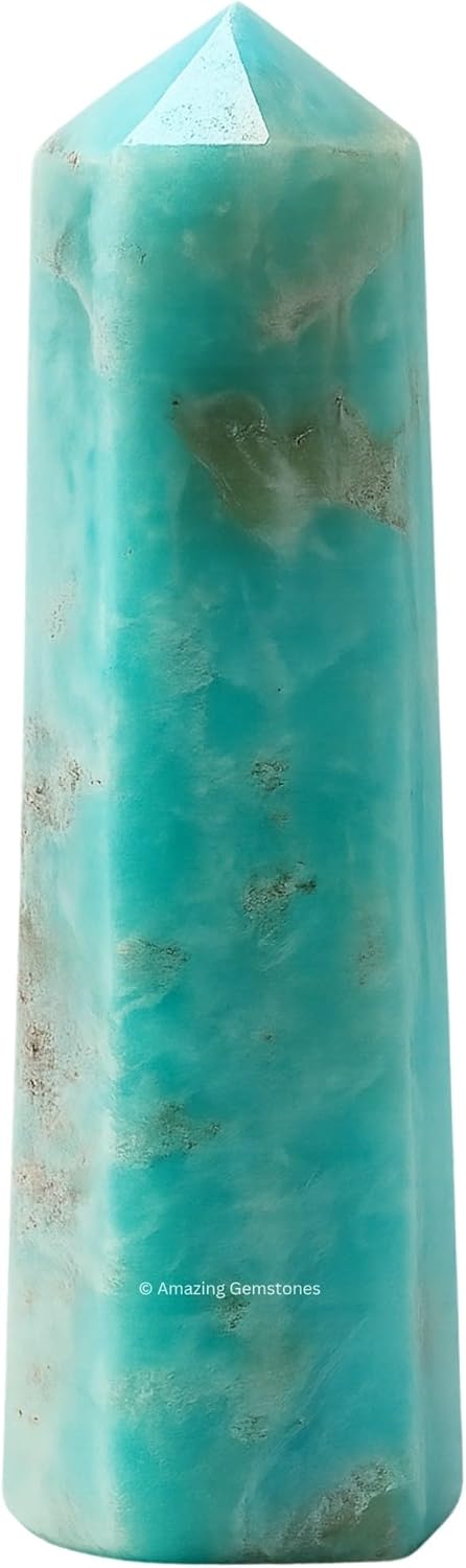 Amazing Gemstone Caribbean Calcite Crystal Towers ~ Natural Healing Crystal Point Obelisk for Reiki Healing and Crystal Grid (3" to 4" INCH)