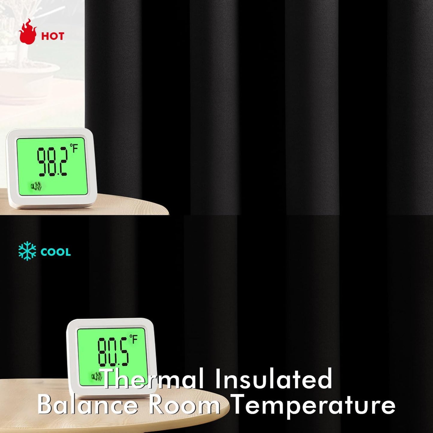 MIULEE Short Curtains for Windows - Black Blackout Half Window Curtains Thermal Insulated Drapes for Kitchen Bedroom Bathroom Grommet Small Basement Tiers Halloween Decor W40 x L36 Inch 2 Panels