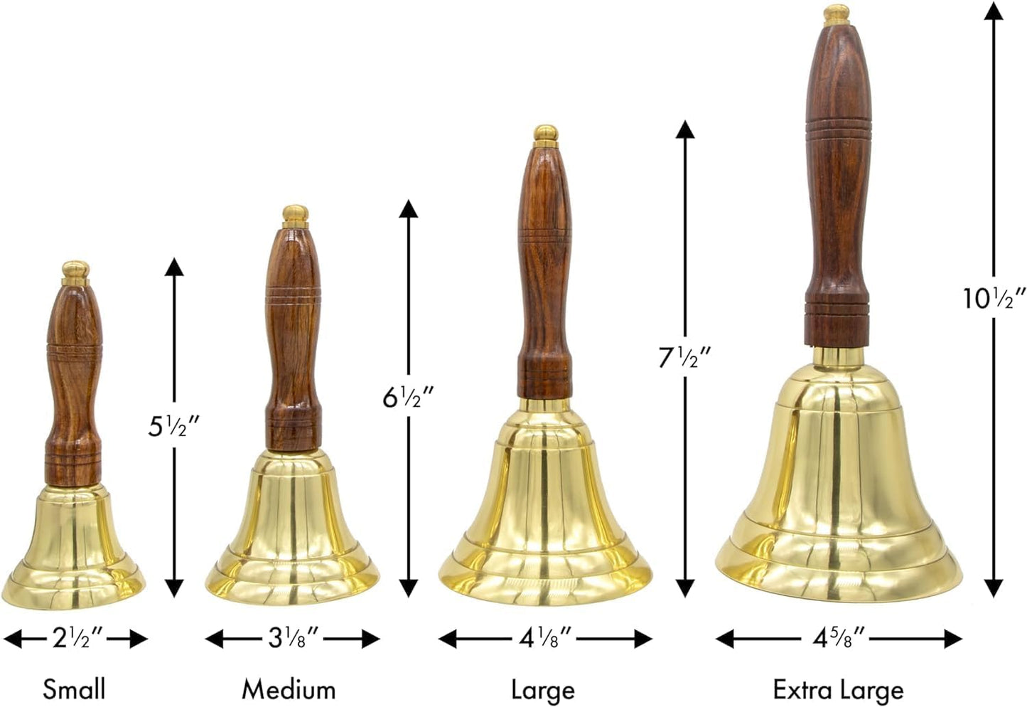 Engravable Brass Bell - Brass School Bell - Teacher Handbell - Great Gift for Teachers - Bell for Weddings and Other Occasions, Engraved