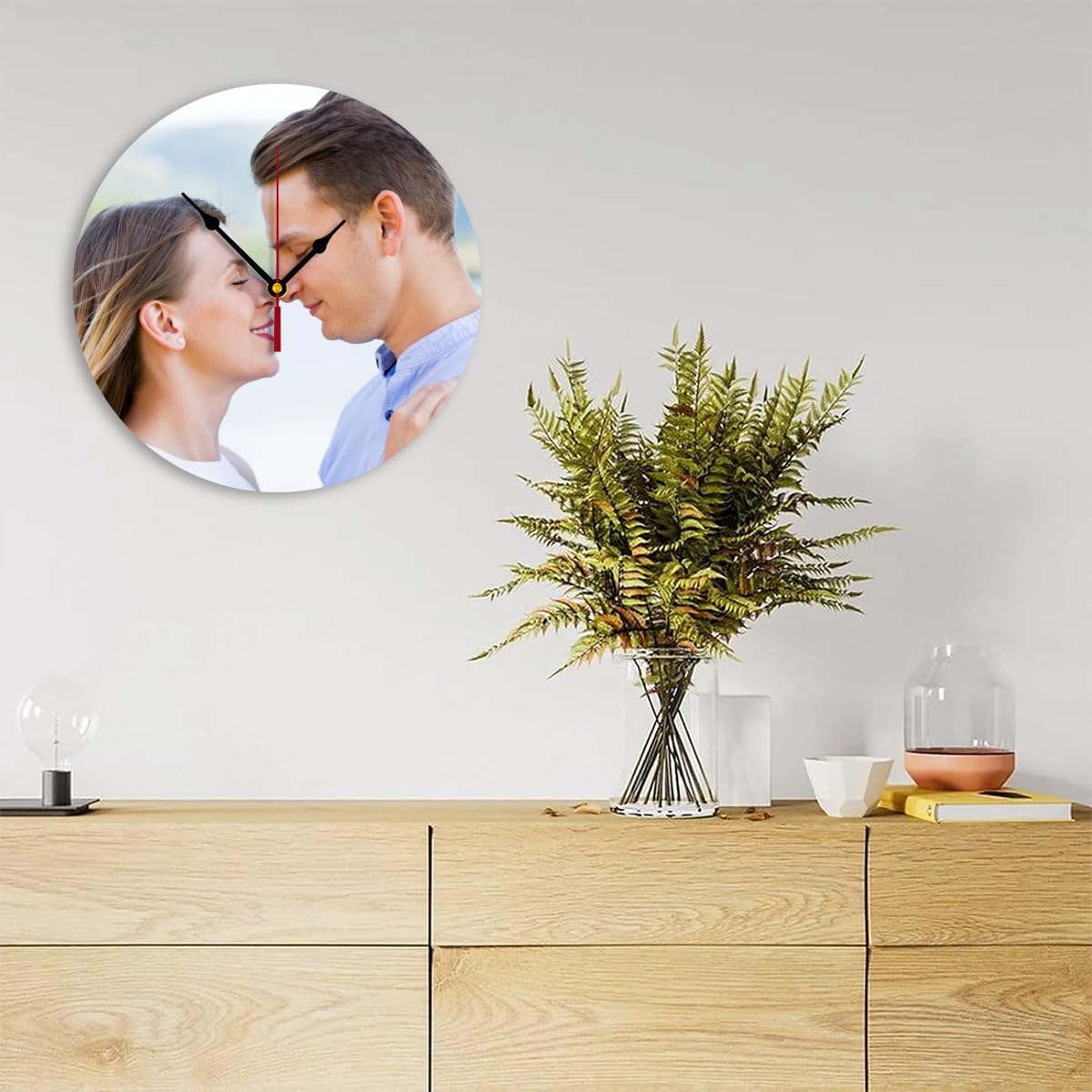 Generic Custom Clocks for Walls Personalized Clocks with Picture Customized Round Clock for Birthday Wedding Present Wedding Friend Family Lover, 10inch-25cm