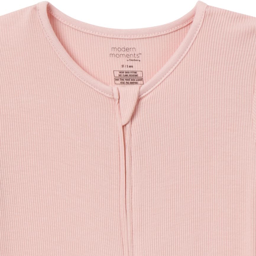 Modern Moments by Gerber Baby Girls' Viscose 2-Pack Footless Tight Fitting Pajamas