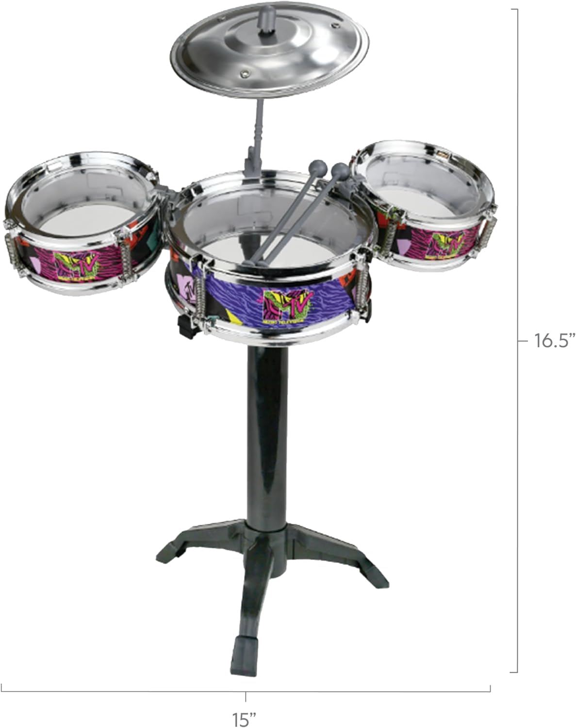 MTV Desktop Drum Set – Officially Licensed Mini Drum Kit for Kids & Adults Ages 6+, Compact Tabletop Percussion by Well Played