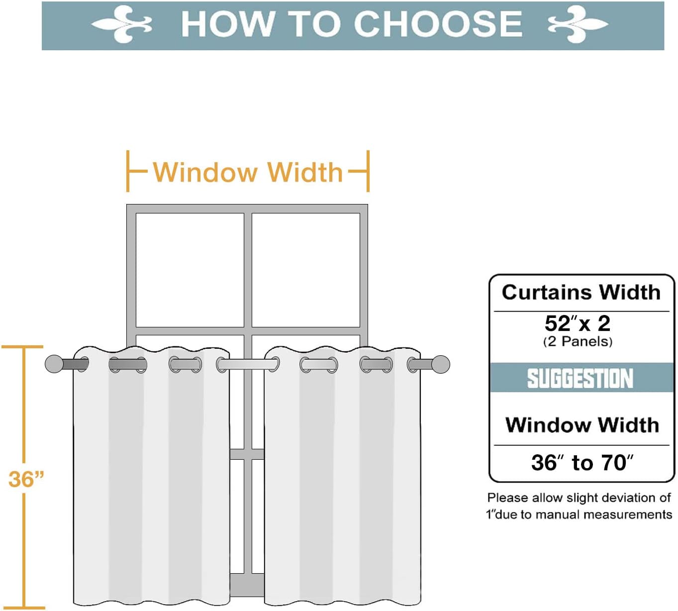 ChrisDowa Small Window Curtains for Kitchen and Bedroom - Grommet Short Thermal Insulated Room Darkening Curtains (2 Panels, Royal Purple, 52 x 36 Inch)