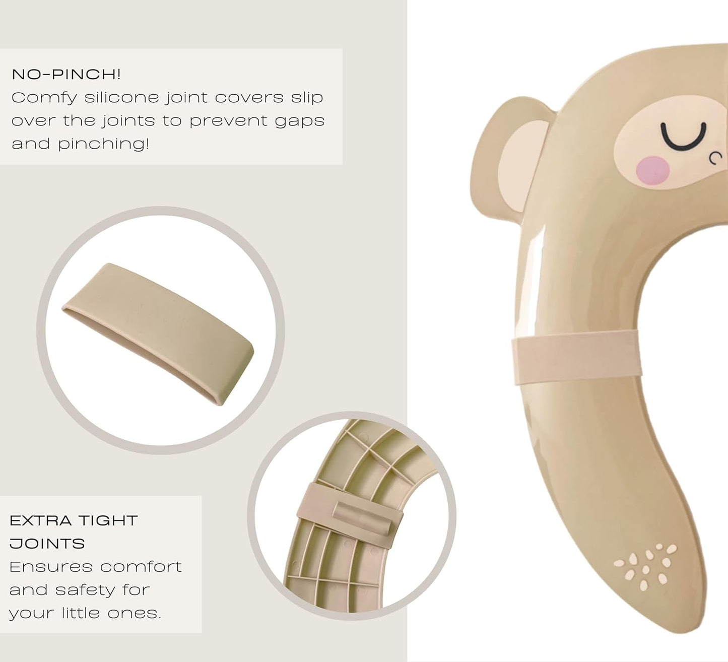 Hippypotamus Travel Potty Seat for Toddler - Folding Potty Training Seat - Portable Toilet Seat Cover for Baby & Kids (BEIGE Monkey)