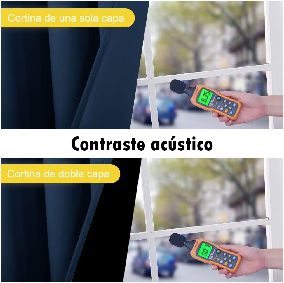 NICETOWN 100% Blackout Curtain Panels, Thermal Insulated Black Liner Curtains for Nursery Room, Noise Reducing and Cold Blocking Drapes for Windows (Set of 2, Navy Blue, 46" Wide by 54" Long)