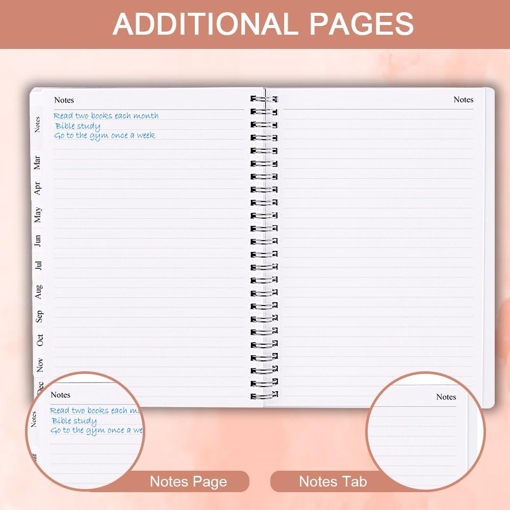 2025-2026 Planner - Weekly & Monthly Planner Runs Jul 2025 to Jun 2026, 6.25" x 8.25", 12 Monthly Tabs, 14 Notes Page, Plastic Pocket, Flexible Cover with Twin-Wire Binding, Planners 2025-2026