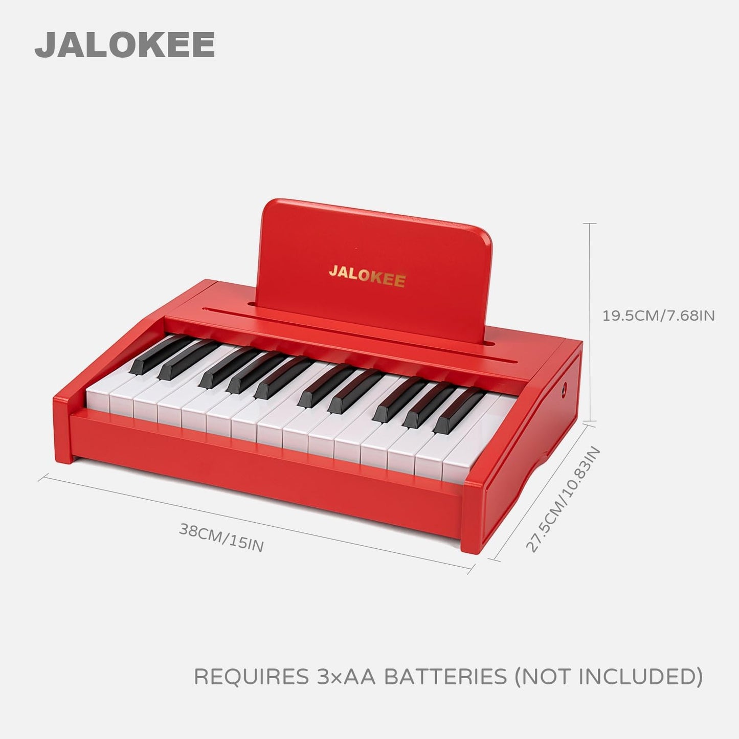 Kids Piano Keyboard, Digital Piano for Kids, Music Educational Instrument Toy, Wood Toy for 3+ Girls and Boys (Red, 25 Keys)