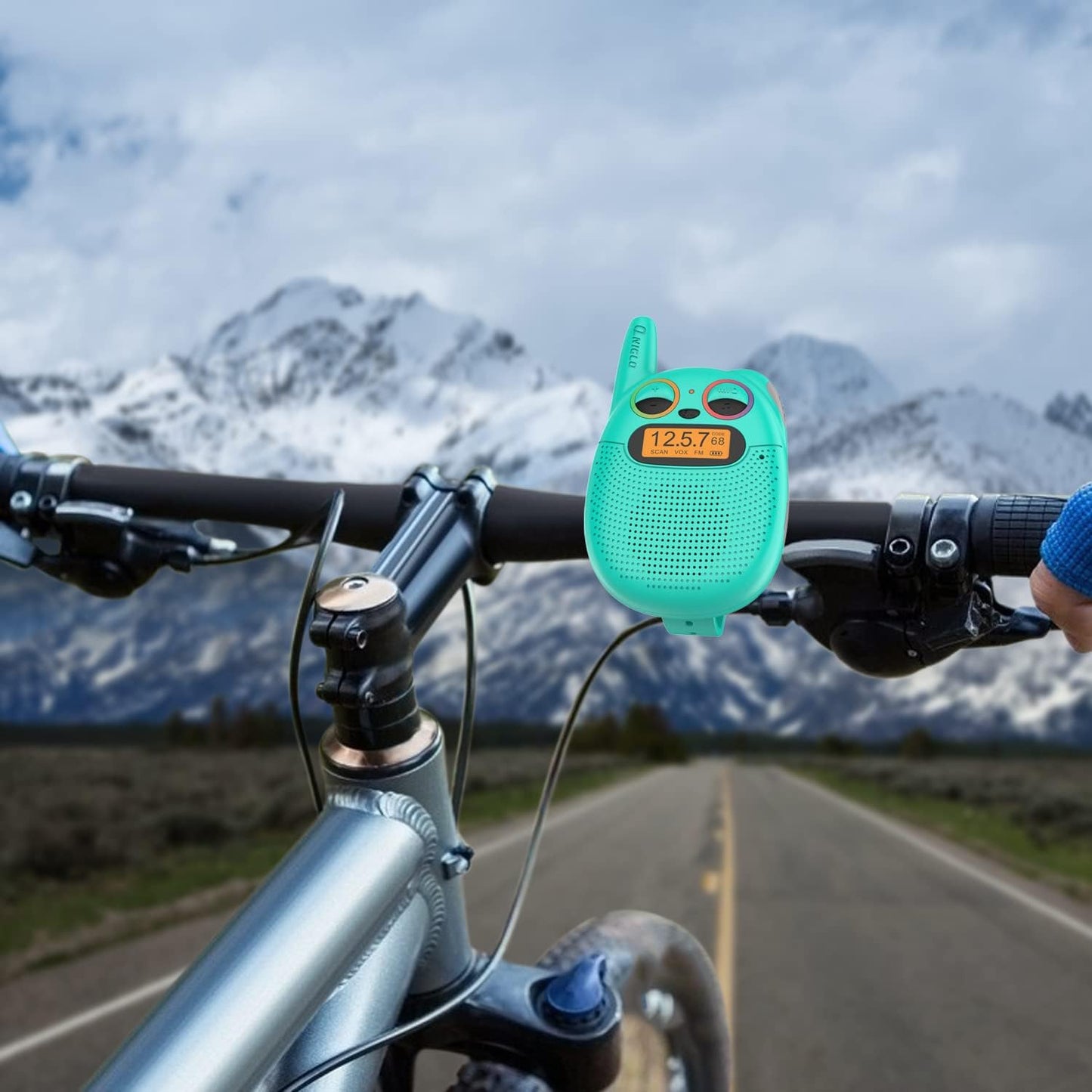 Qniglo Walkie Talkies for Kids Rechargeable, 2 Pack with FM Handheld Walki Talki with Wearable Lanyard & Wrist for Outdoor Camping Games & Birthday Xmas Toys Gifts for Boys Girls Kids