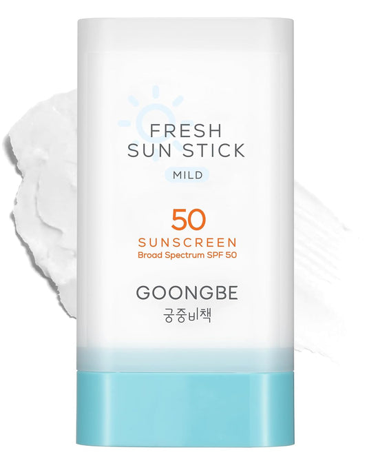 Fresh Sun Stick Mild SPF 50 - No White Cast Zinc Oxide Mineral Sunscreen Stick Balm - Non Greasy Soft Matte Finish - Travel Friendly for Babies, Kids & Adults - Vegan, Reef-Safe, 0.49oz.