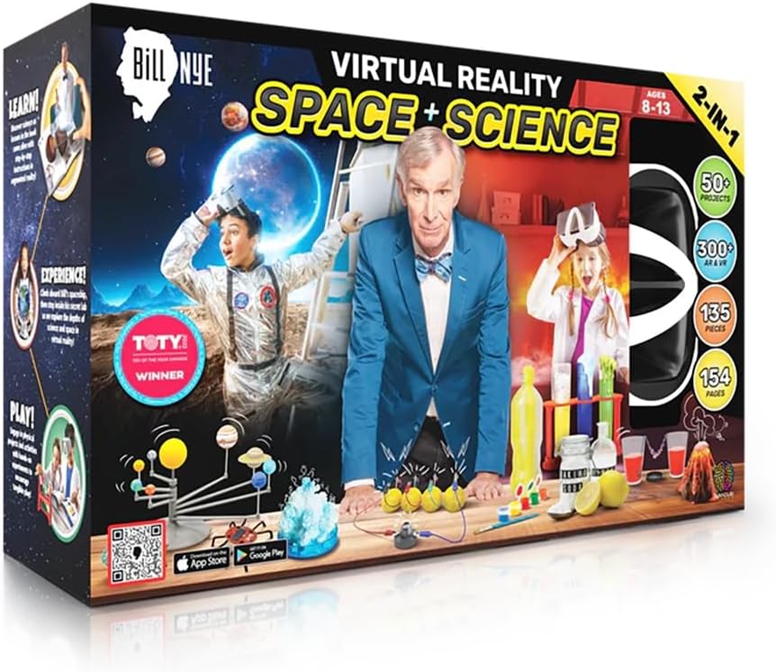 Bill Nye's VR Science Kit and VR Space Lab - Virtual Reality Kids Science Kit, Book and Interactive STEM Learning Activity Set (2 in 1 Combo Pack) - for Ages 8 and Up [Packing May Vary]