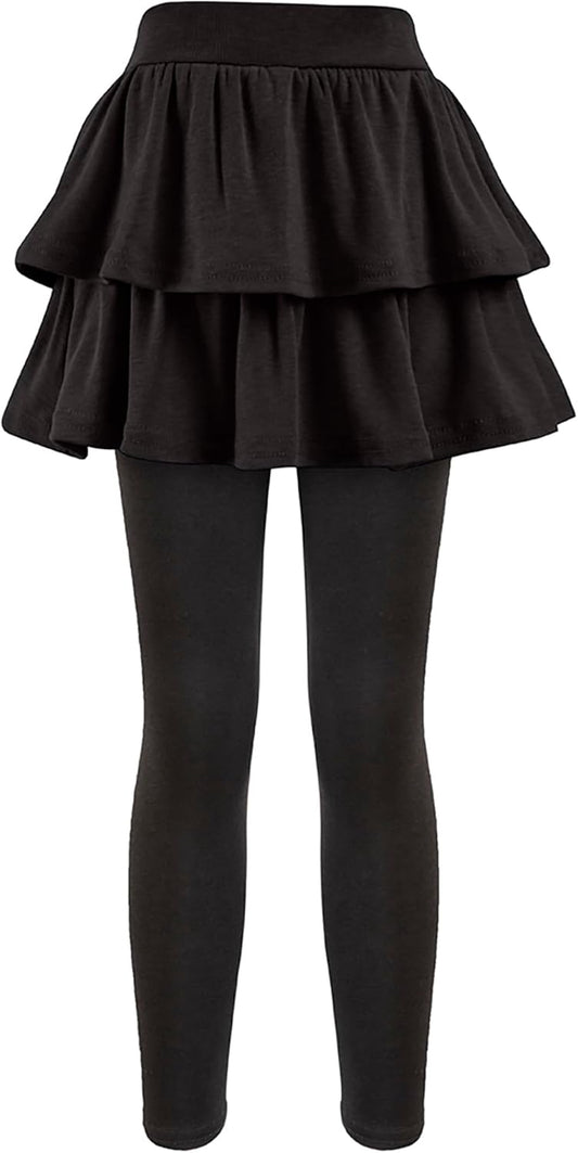 Girls School Uniform Pants Leggings with Skirts Stretch Warm Jegging 4-12 Years