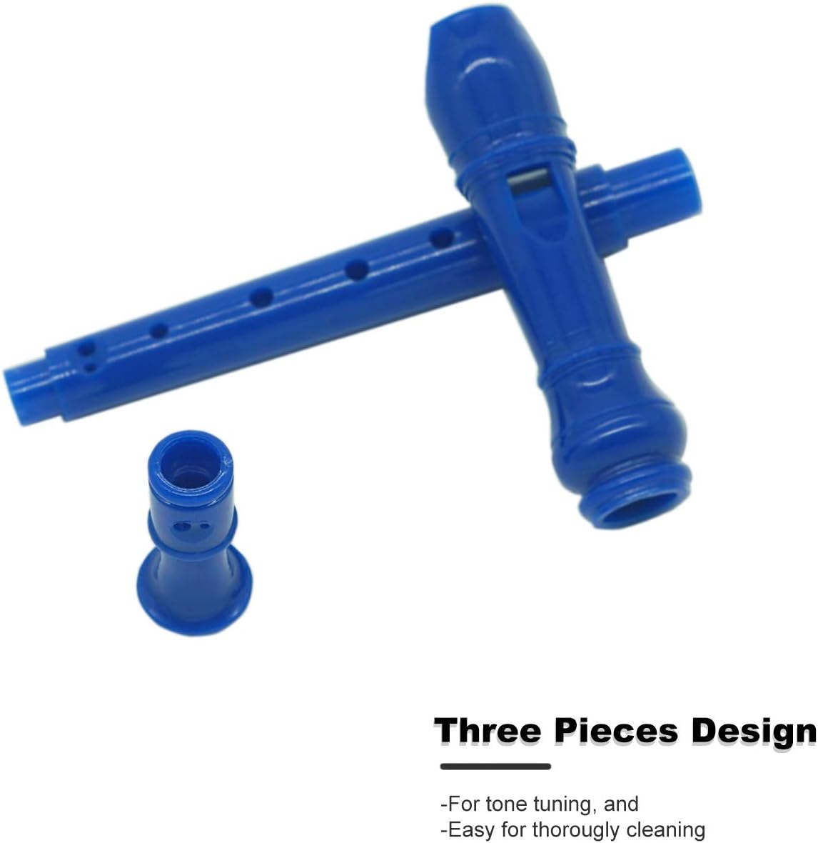 SJOYS 8-Hole Soprano Descant Recorder Kids Music Flute with Cleaning Rod & Case Bag For School Student Home Entertainment Blue