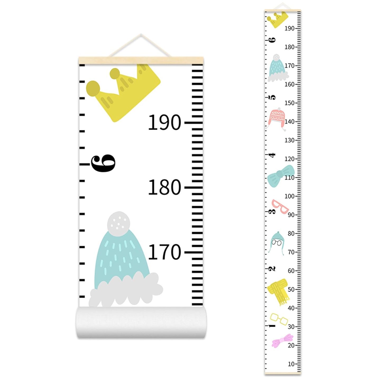 Kids Growth Chart for Wall 79"x7.9" Premium Canvas Removable Height Chart for Kids Height Measurement for Wall, Height Chart for Kids & Babies, Kids Height Wall Chart