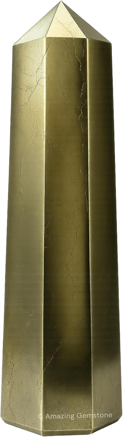 Amazing Gemstone Pyrite Crystal Towers - Natural Healing Crystal Point Obelisk for Reiki Healing and Crystal Grid (2 Inch to 3 Inch)