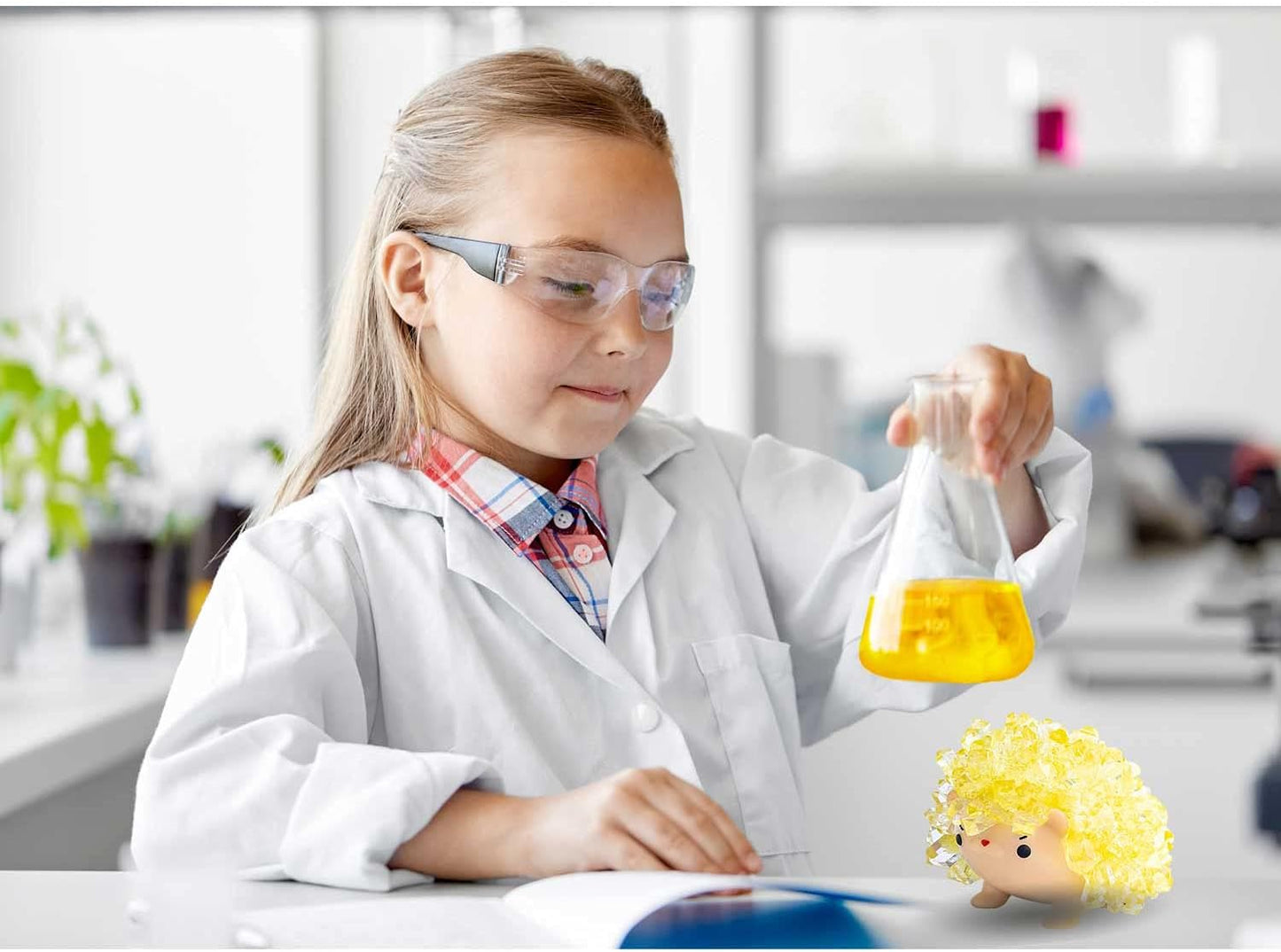 Crystal Growing Toys for Kids - Vibrant Colorful Crystal Hedgehog to Grow,Science Experiments Learning and Education for Kids STEM Gifts for Boys & Girls 8 Years + (Sunset Yellow)