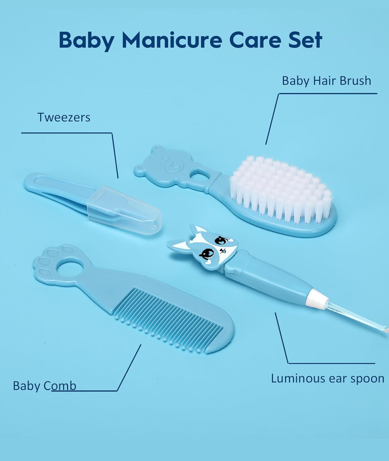 Baby Healthcare and Grooming Kit, Safety Newborn Nursery Baby Care Kit, with Hair Brush Comb, Nail Clipper, Thermometer, Pacifier Clip, Baby Registry Search, Baby Girl Boy Newborn Essentials