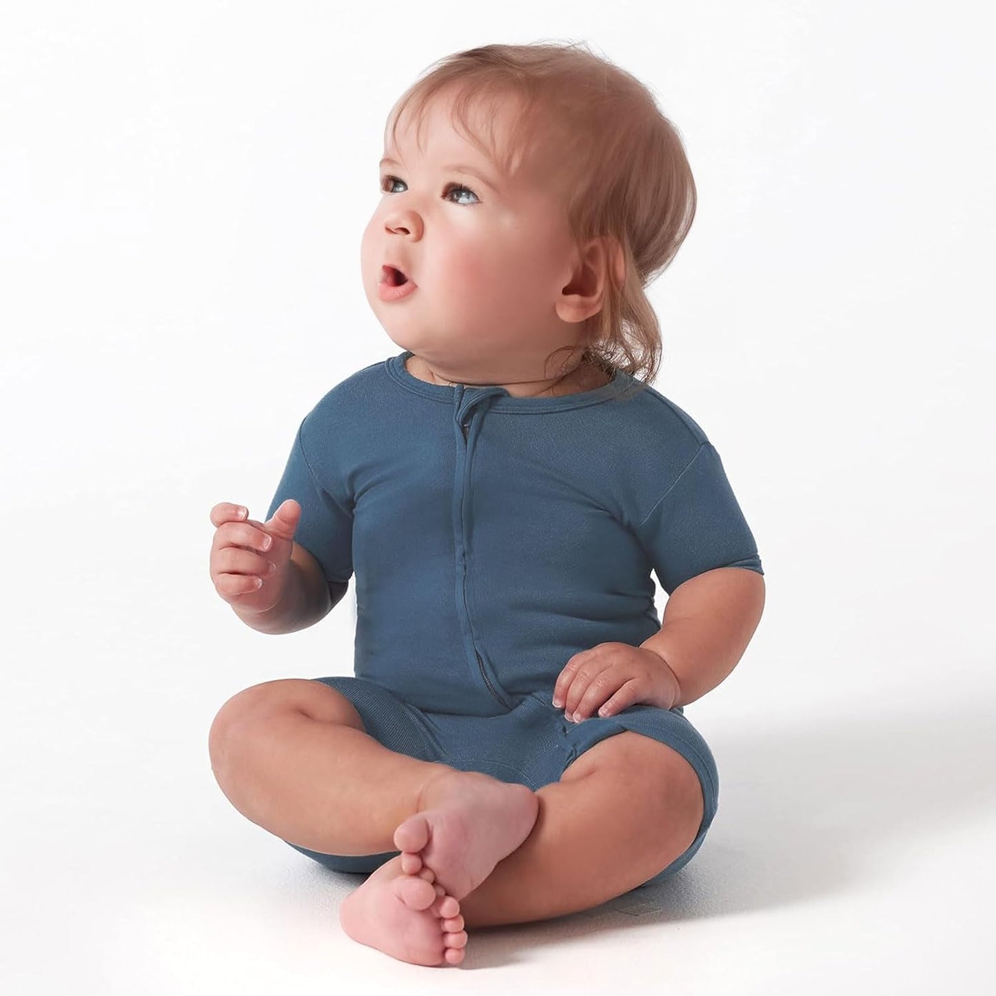 OPAWO Bamboo Baby Pajamas 3 Pack, Double Zipper Bamboo Sleepers for Baby Boy Girl Romper, Toddler Summer Clothes Outfit 0-24M