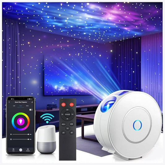 Galaxy Projector for Bedroom, Star Projector,Smart APP Memory Setting,Compatible with Alexa & Google Home, for Kids Adults Bedroom,Room Decor,Game Room,Party (Blue Star+Remote)