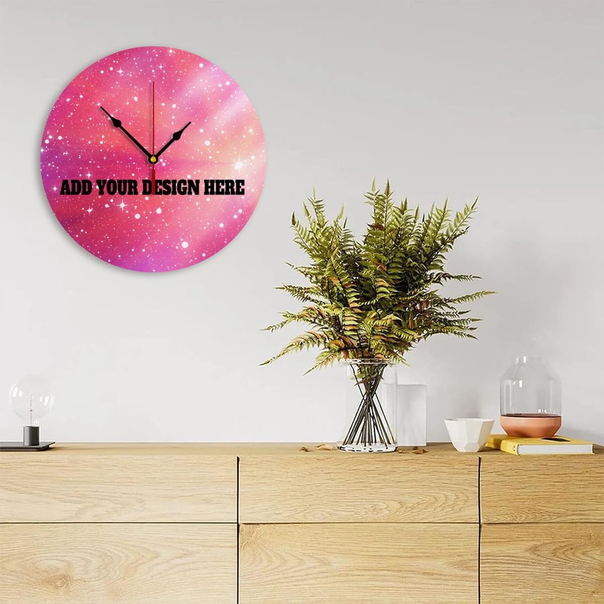 Generic Custom Wall Clock Personalized Clocks with Photo Text Logo That PVC Customized Round Silent Clock for Living Room Family Friends Gifts, 12inch-30cm