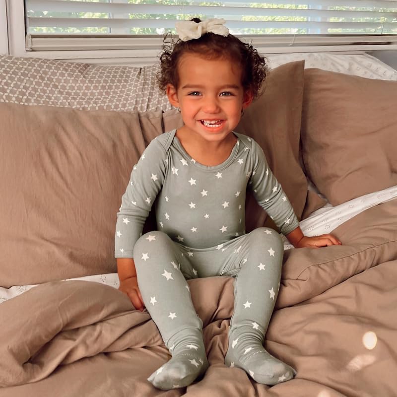 GUNAMUNA Unisex Baby Toddler Ultra-Soft Convertible Pajama, Footie or Romper Sleeper with Diaper Zipper, Newborn to 24 Months