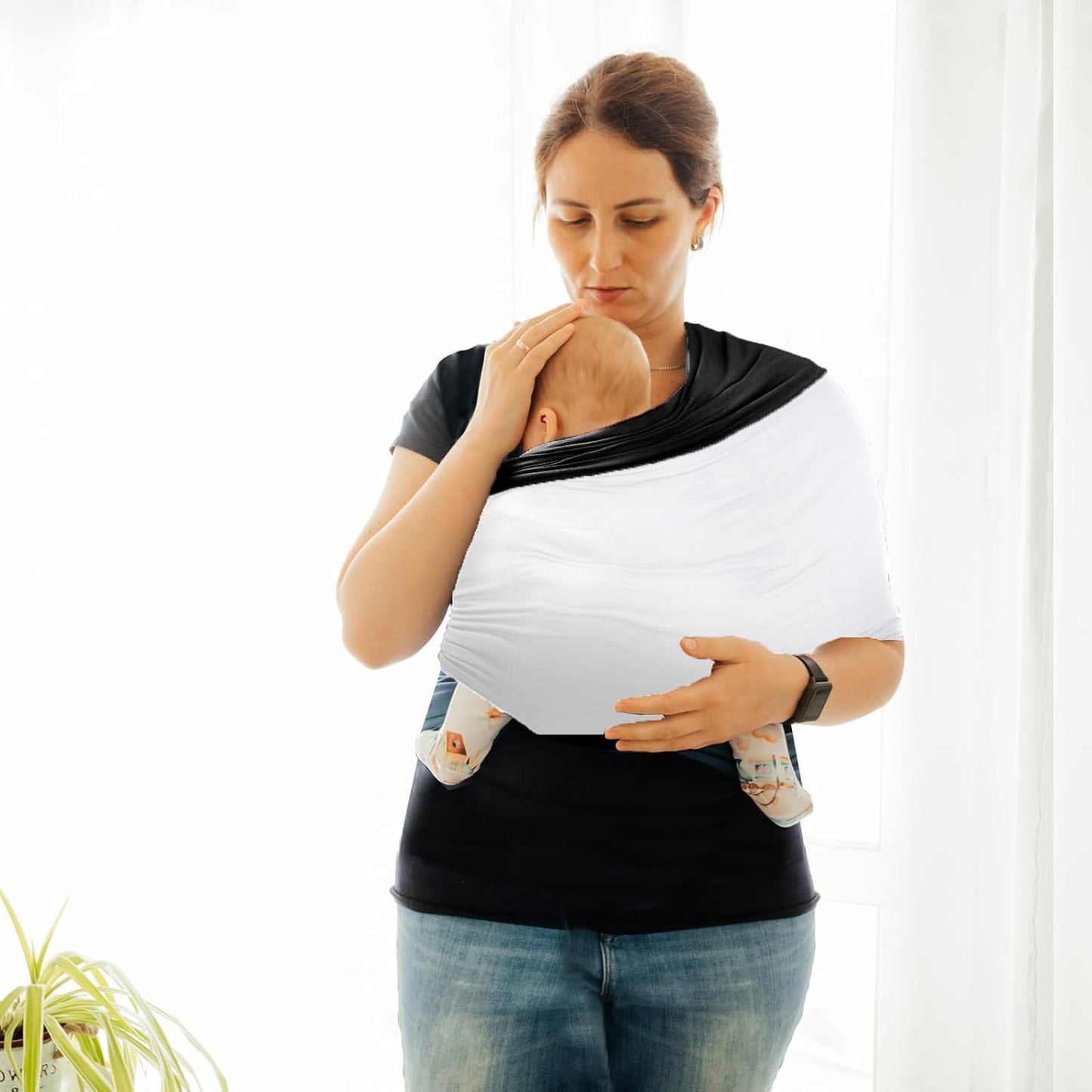 TKKOK Baby Wrap Carrier, Unisex Baby Carrier, Lightweight & Ultra Soft, Easy to Wear Baby Wrap, Perfect for Newborn Toddlers