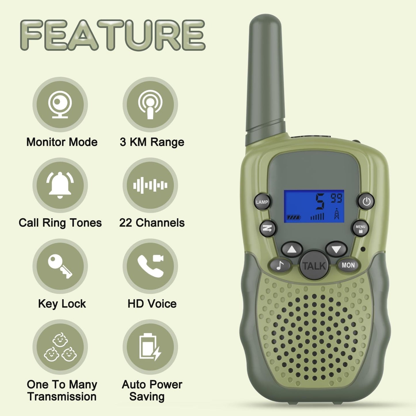 Kids Walkie Talkies Rechargeable for Boys Girls, Selieve 2 Way Radio 22 Channel 3 Miles Range HD Voice Handheld Walky Talky Toy, Birthday Gifts for 3-12 Year Old Kids for Adventure Garden Game