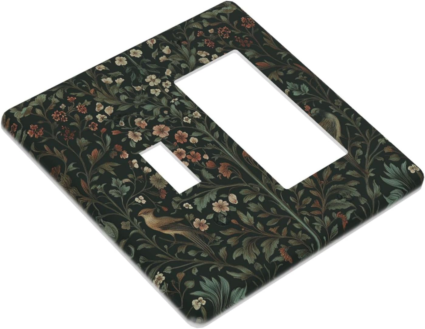 Outlet Covers Vintage Morris Colorful Flower Green Leaf 1 Toggle 1 Rocker Combination Decorative Wall Plate Electrical Switch Plates Light Switch Cover Plate For Bed Room Living Room Decor
