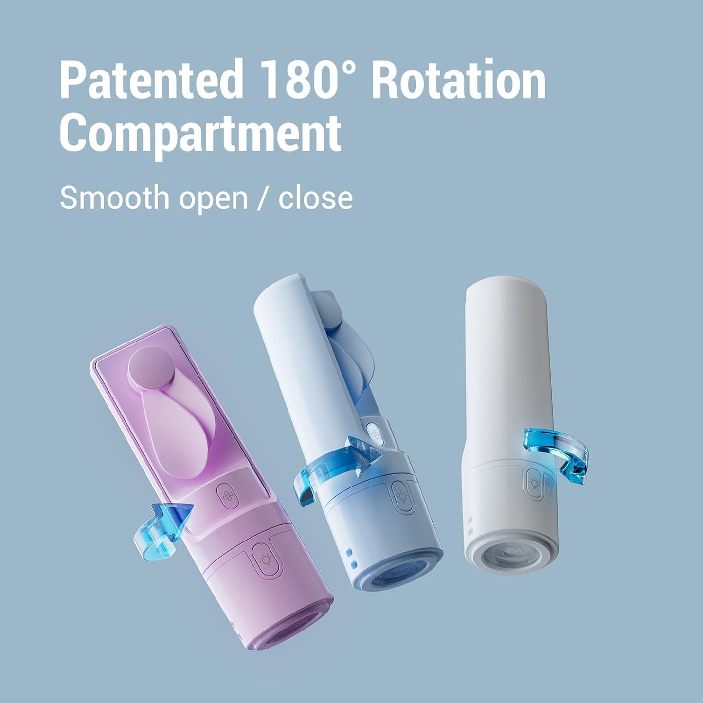 Airluxe Mini 3-in-1 Portable Fan Rechargeable- Handheld Fan with 35-Hour Battery Life, Fast Charging Power Bank&Flashlight- Personal Fan for Travel, Vacation, and Festival Essentials Blue