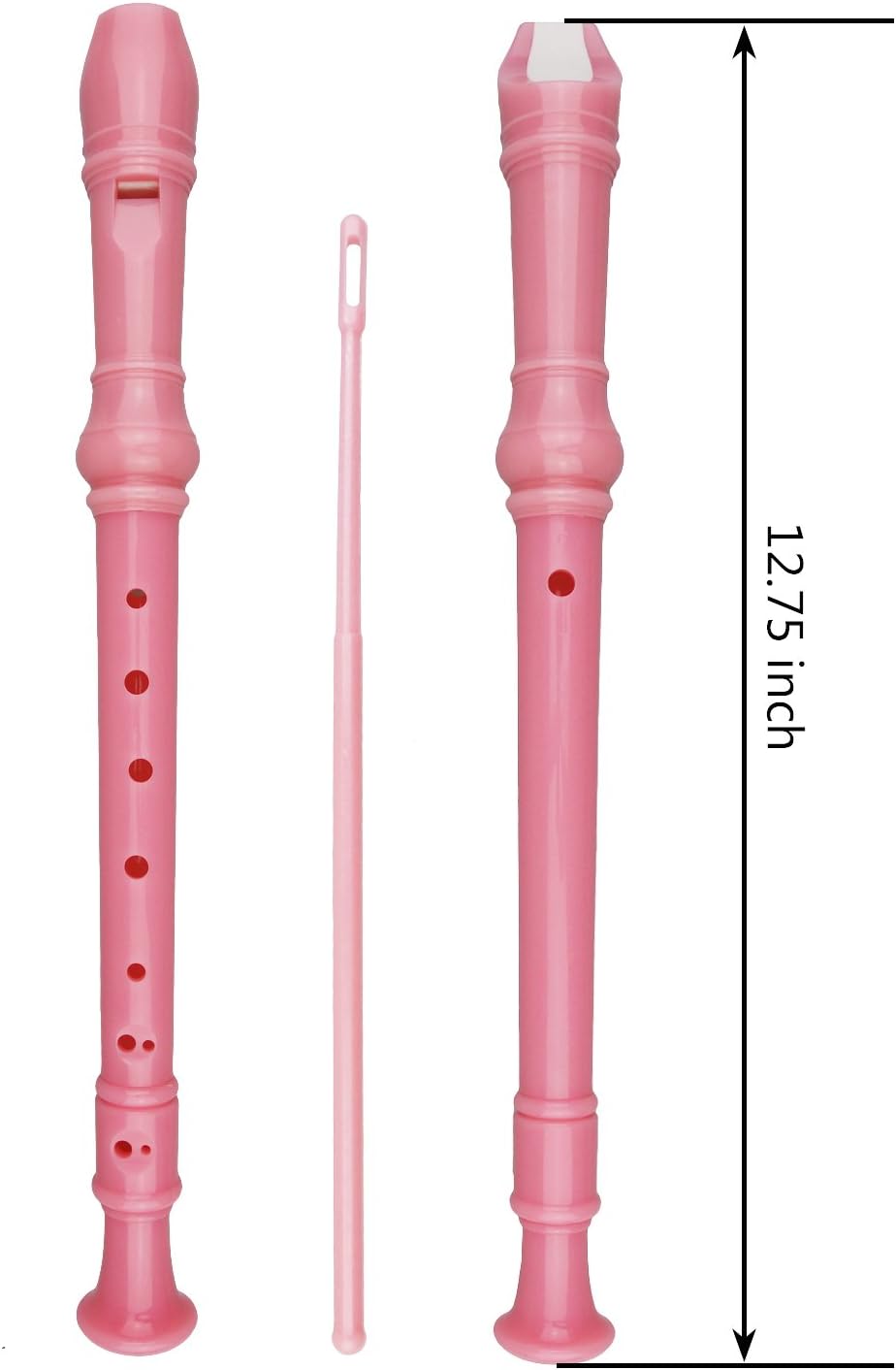 7 Pack German Style 8 Hole-3 Piece Descant Soprano Recorders with Cleaning Rod, Black Storage Bag, ABS Material (7 Colors)