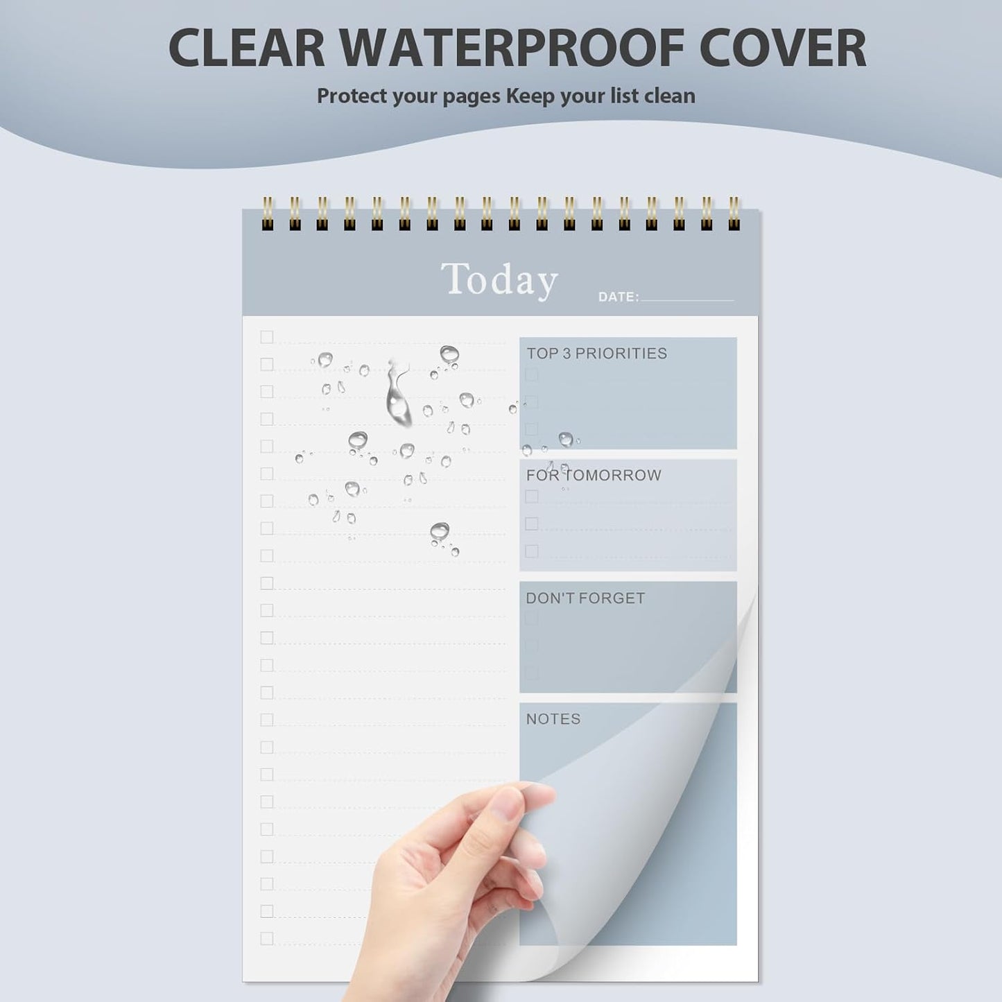 Weekly To Do List Notepad, Undated Planner with 52 Sheets (8.5''x11''), Desk Weekly Planner for Women & Man, Home School & Work (F-Blue)