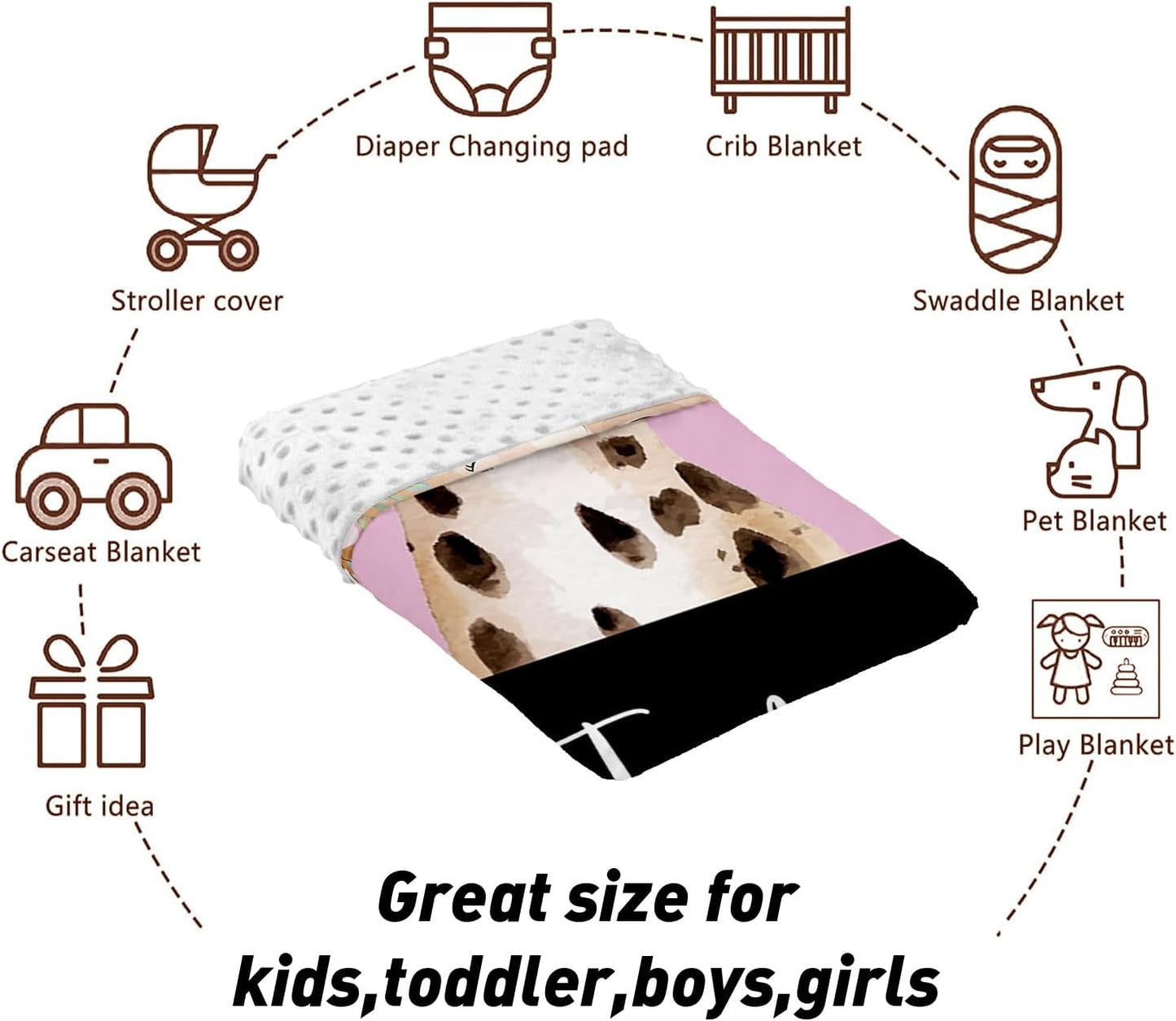 Custom Name Crib Bedding Set - Pink Leopard Theme, Personalized Nursery Bedding 3-Piece Set– Soft Blanket, Fitted Sheet, Changing Pad Cover – for Newborns Girls Nursery Gifts