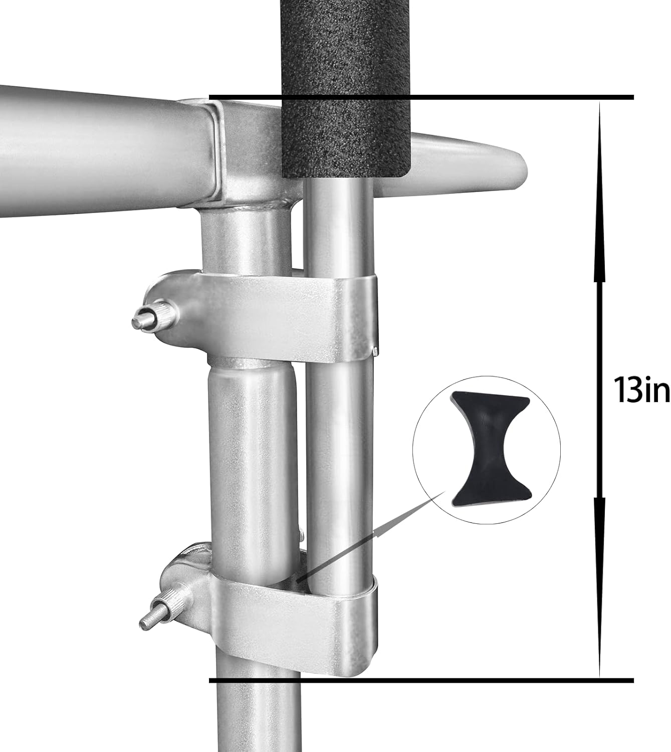 Universal Trampoline Replacement Enclosure Poles with Clamp and Hardware (only fit for The Trampoline with 6 Poles)