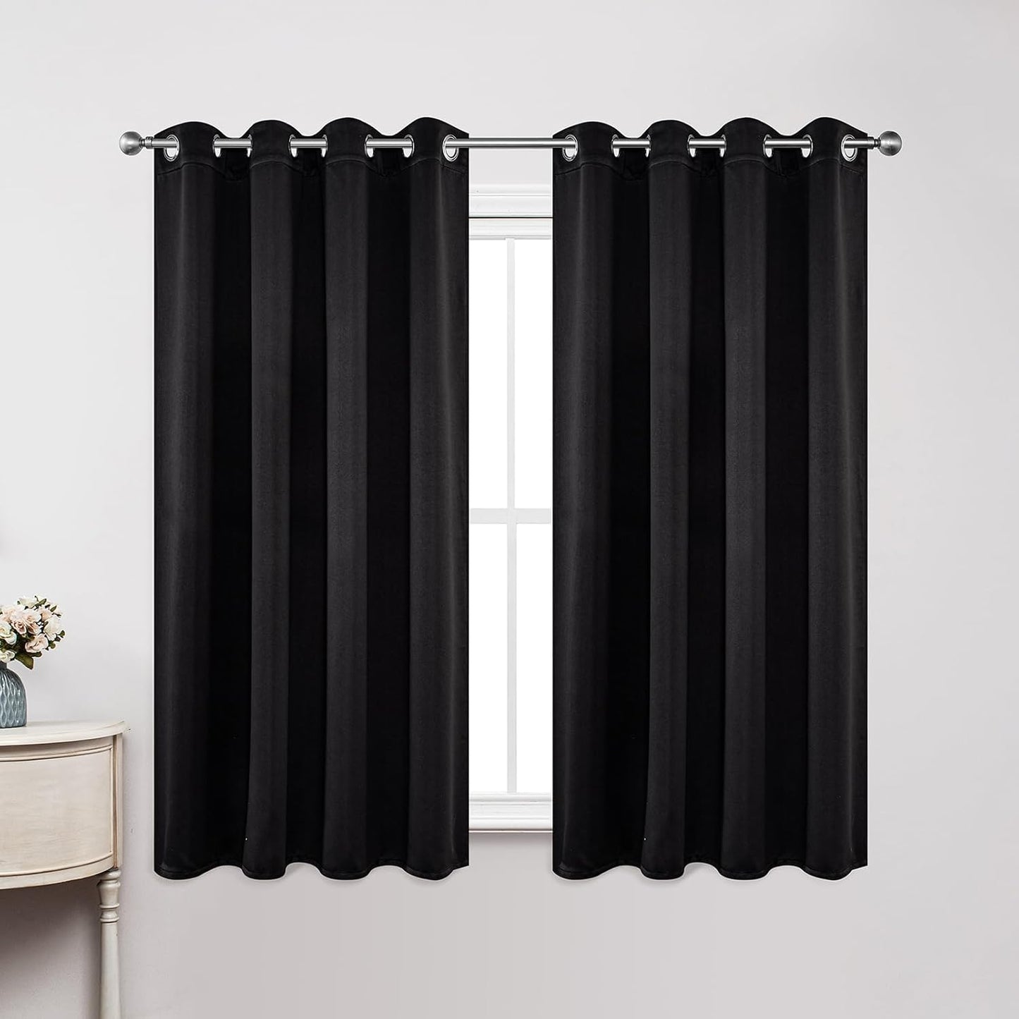 Joydeco Blackout Curtains 72 Inch Length 2 Panels Set, Thermal Insulated Long Drapes 2 Burg, Room Darkening Grommet Curtains for Living Room Bedroom Window