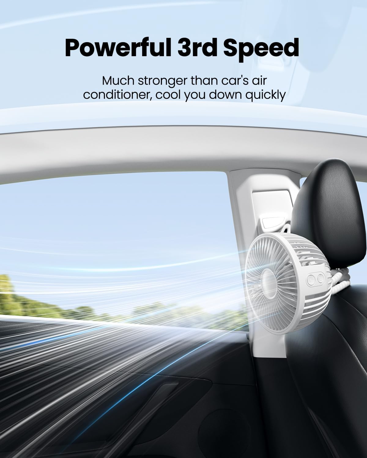 Gaiatop Oscillating Baby Stroller Fan with LED Night Light, 4 Speeds Cooling Rechargeable 360° Rotate Clip On, Battery Operated Small Portable Fans for Car Seat Crib Treadmill Travel